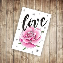 Открытка love 9,5*14см