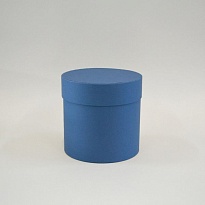 Коробка шляпная с крышкой d20*h20см матовый синий