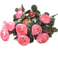 Камелия в букете искусственная 18 голов h35см розовый