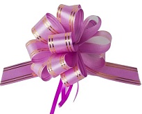 Бант шар 32мм с золотой полосой сиреневый