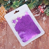 Конфетти Звездочки голограмма 15г фиолетовый