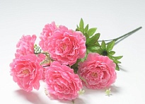 Пион  в букете искусственный 7 голов h67см ярко-розовый