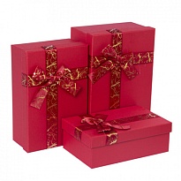 Коробка подарочная 21*14*8см Бант Красный
