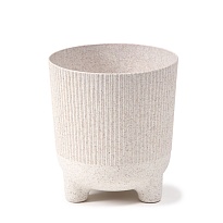 Кашпо Lamela Aria eco wood jumper на ножках d18 h19,5см 3,5л пластик белый
