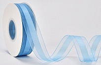 Лента полиэстер 25мм*40ярд Лили кант небесно-голубой