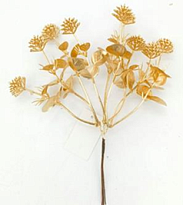 Ветка декоративная в связке h18см золотой