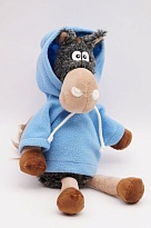 Мягкая игрушка Лошадка Лолита в голубом худе h23*32см 