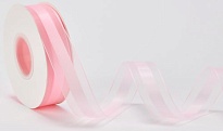 Лента полиэстер 25мм*40ярд Лили кант светло-розовый