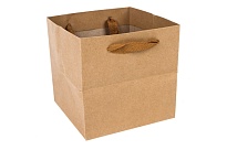 Пакет подарочный крафт 15*15*15, натуральный