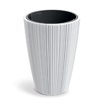 Кашпо Prosperplast ORO d39 h55см 20л с вкладкой пластик белый