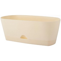 Горшок Amsterdam 25*11,5 h9,5см 1,98л с поддоном пластик сливочный