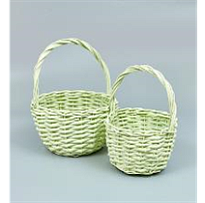 Корзина (ива) d18*h11*hh23см круг мятный