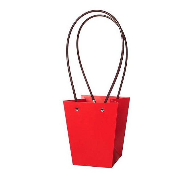 Пакет для цветов 9*13*15см красный