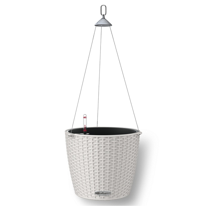 Кашпо Lechuza Нидо Коттедж 28, автополив, светло-серый d27 h23см