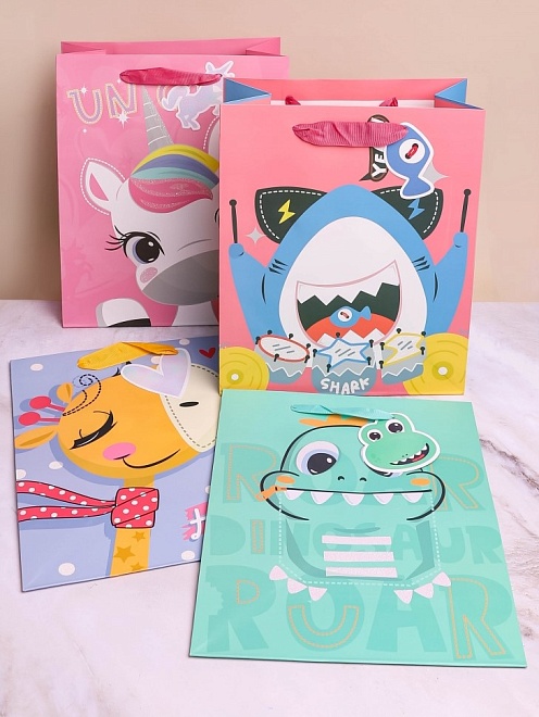 Пакет подарочный 32*42*12см Мульт-персонаж микс