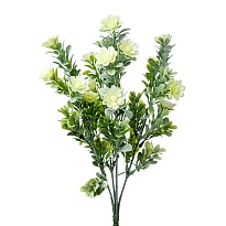 Зелень искусственная с цветами h34см зеленый/белый