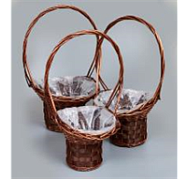 Корзина плетеная (ива) d40*35*h13*hh58см круг коричневый
