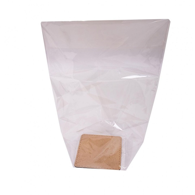 Пакет на жестком дне №1,5 14х14х53см прозр Строчка