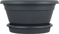 Горшок Афина d13,5 h8,5см 0,5л с поддоном пластик вулканический серый