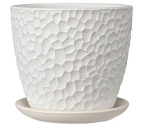 Горшок Бутон Манго d25 h22см 8л с поддоном бетон белый