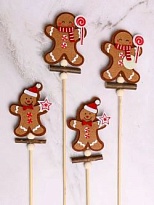 Вставка НГ деревянная фетр 31*6см Имбирные пряники