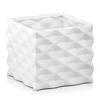 Кашпо квадрат Polnix Piano 14*14 h13см керамика белый