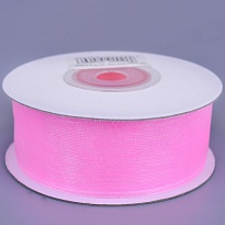 Лента органза 25мм*25ярд розово-светлый