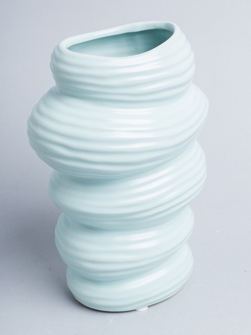 Ваза декоративная d11*h20см керамика голубой