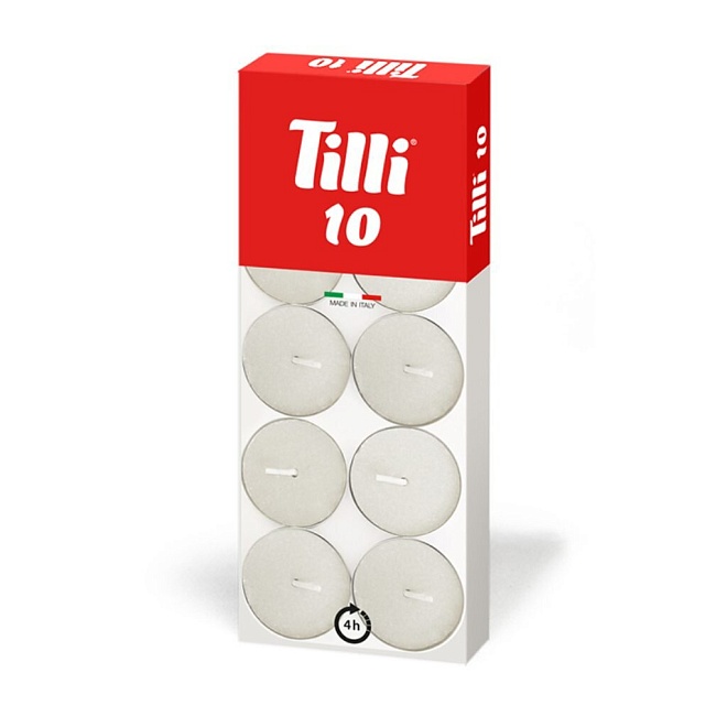 Свечи чайные Tilli Классика, 10шт/уп, белый