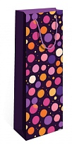 Пакет подарочный под бутылку 12*36*8,5см круги