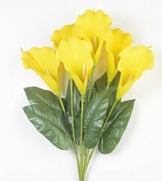 Каллы в букете искусственные 7голов h65см желтый