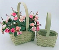 Корзина плетеная (секвойя) d16*11,5*h11*hh27,5см овал зеленый