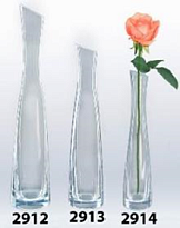 Ваза из стекла Розовая d7*h35см 1,1л прозрачный