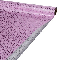 Пленка блестящая, 50см*5м, Сердечки розовый