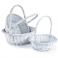 Корзина (ива) d26*h10*hh32см круг белый