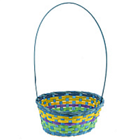 Корзина (бамбук) d23*h27*hh43см круг зеленый