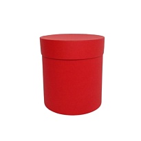 Коробка шляпная с крышкой d20*h20см матовая красный