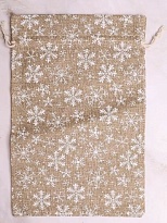 Мешок подарочный НГ Снежинки 20*30см белый 