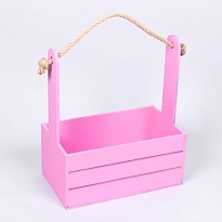 Ящик деревянный для декора 21*12*23см фуксия