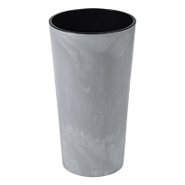 Кашпо Lamela Лилия ECO recycled Бетон d30 h57см 15л с вкладкой пластик серый бетон