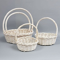 Корзина (ива) d39*h14*hh41см круг белый