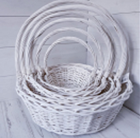 Корзина (ива) d26*h11,5*hh29см круг белый