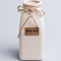 Ваза декоративная DREAM d7*7*h18см керамика бежевый