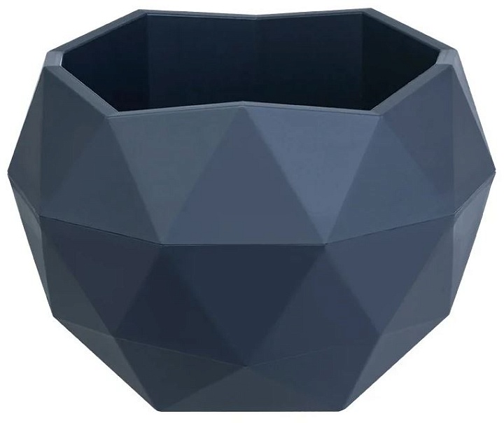 Кашпо Топаз d18 h12,4см 1,2л с вкладкой пластик антрацитовый