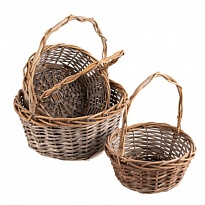 Корзина (ива) d37*h17*hh41см круг серый