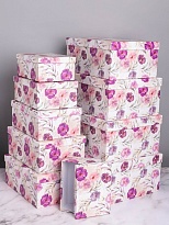 Коробка подарочная Прямоугольник 29х22х12.5см сиреневый микс