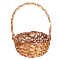 Корзина плетеная (ива) d24*h12*hh33см круг медовый
