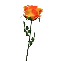 Роза одиночная, искусственная, h52см, оранжевый