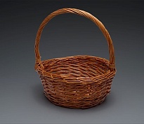 Корзина (ива) d29*h12*hh30см круг медовый