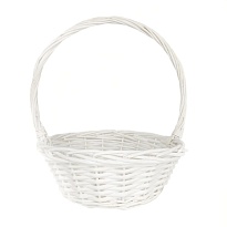 Корзина плетеная (ива) d25*25*h10*hh30см круг белый
